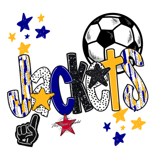 Jackets Soccer Scrape-Blue-Yellow