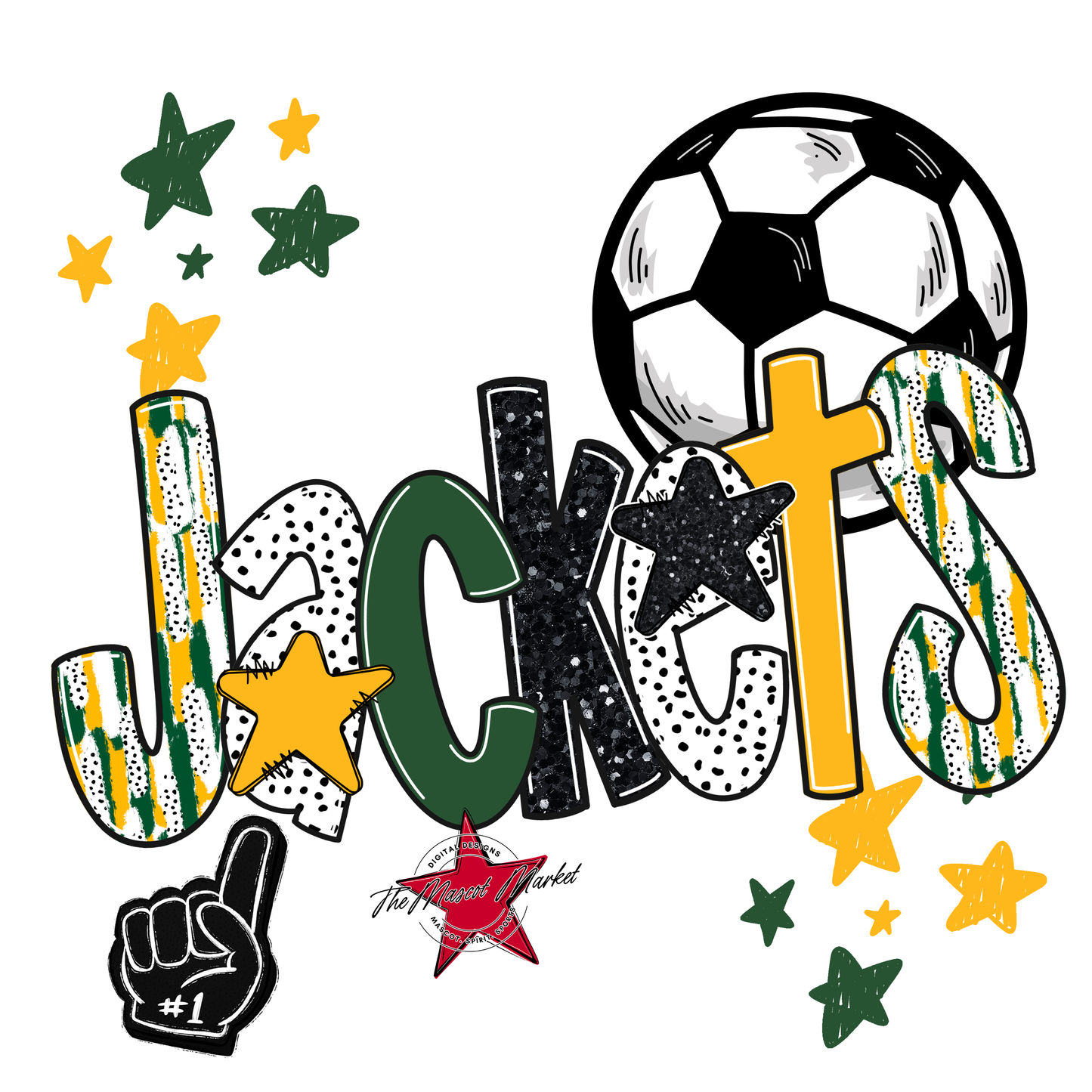 Jackets Soccer Scrape-Green-Yellow