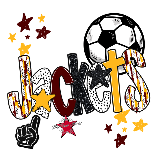 Jackets Soccer Scrape-Maroon-Yellow