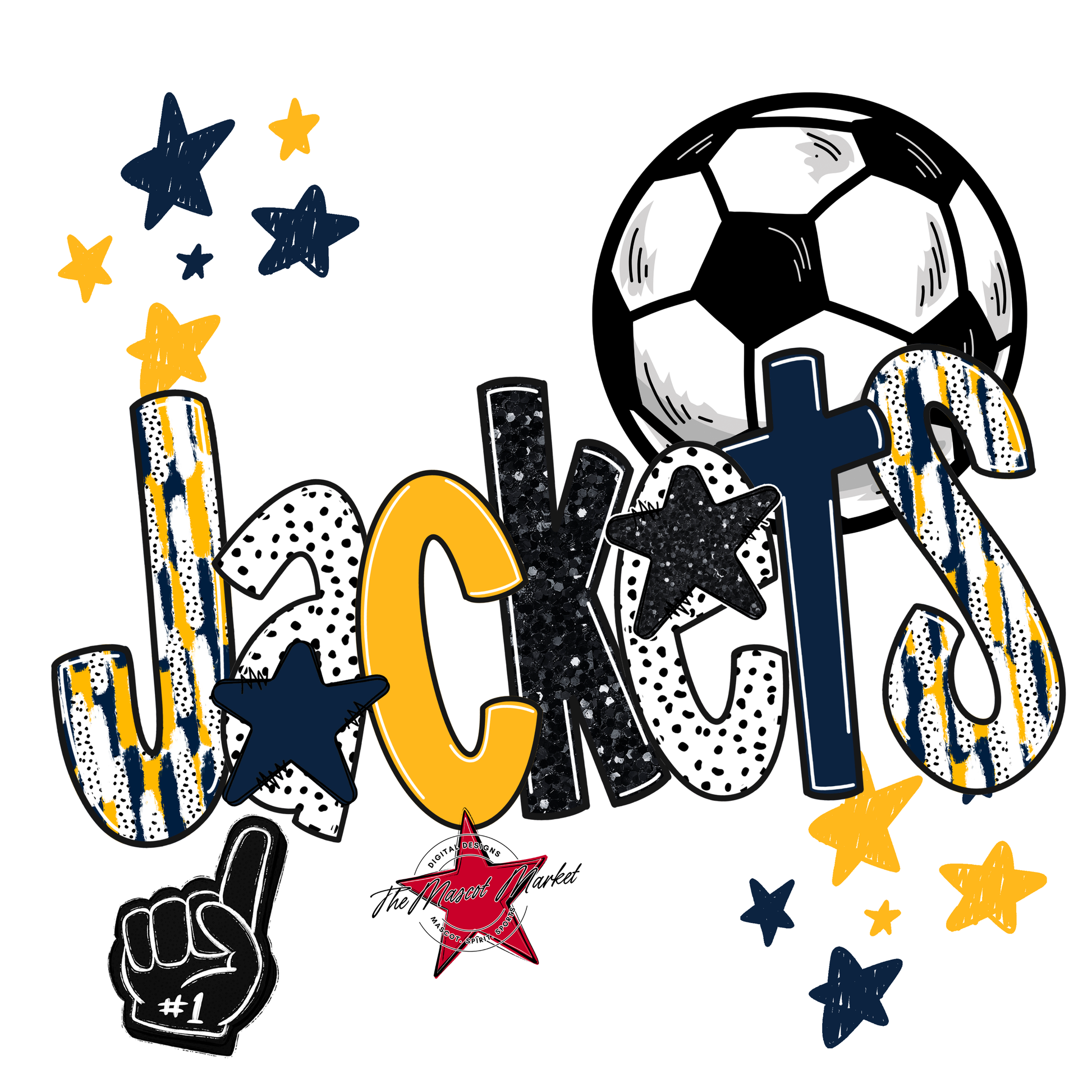 Jackets Soccer Scrape-Navy-Yellow