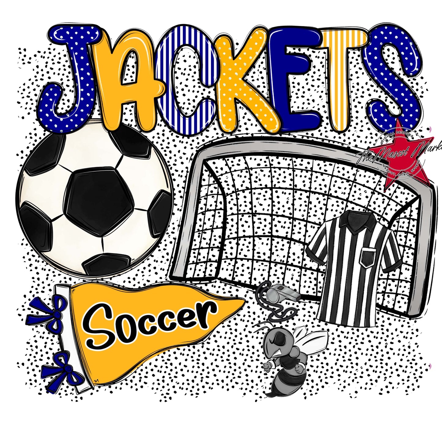 Jackets Soccer Spirit-Blue & Yellow