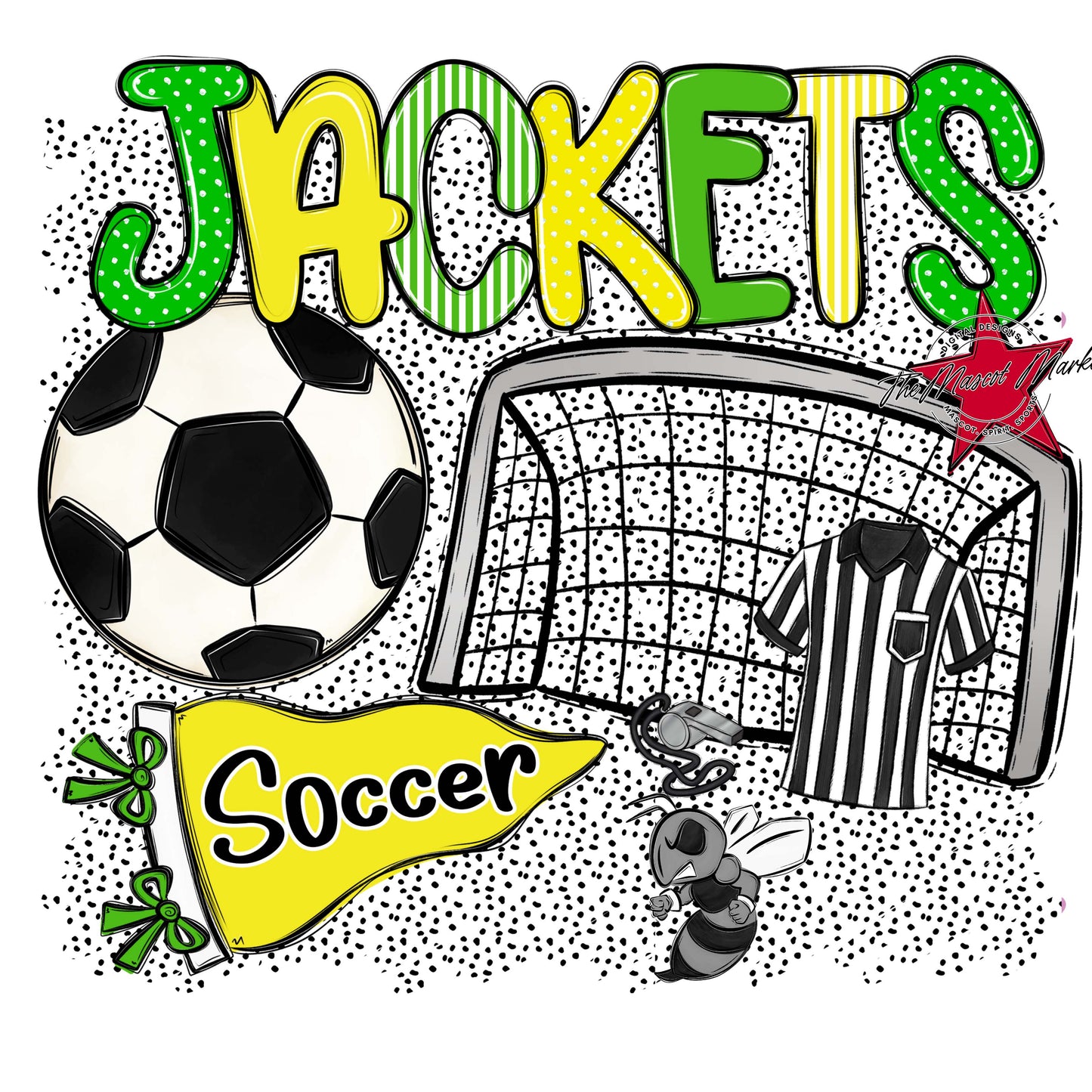 Jackets Soccer Spirit-Bright Green & Bright Yellow