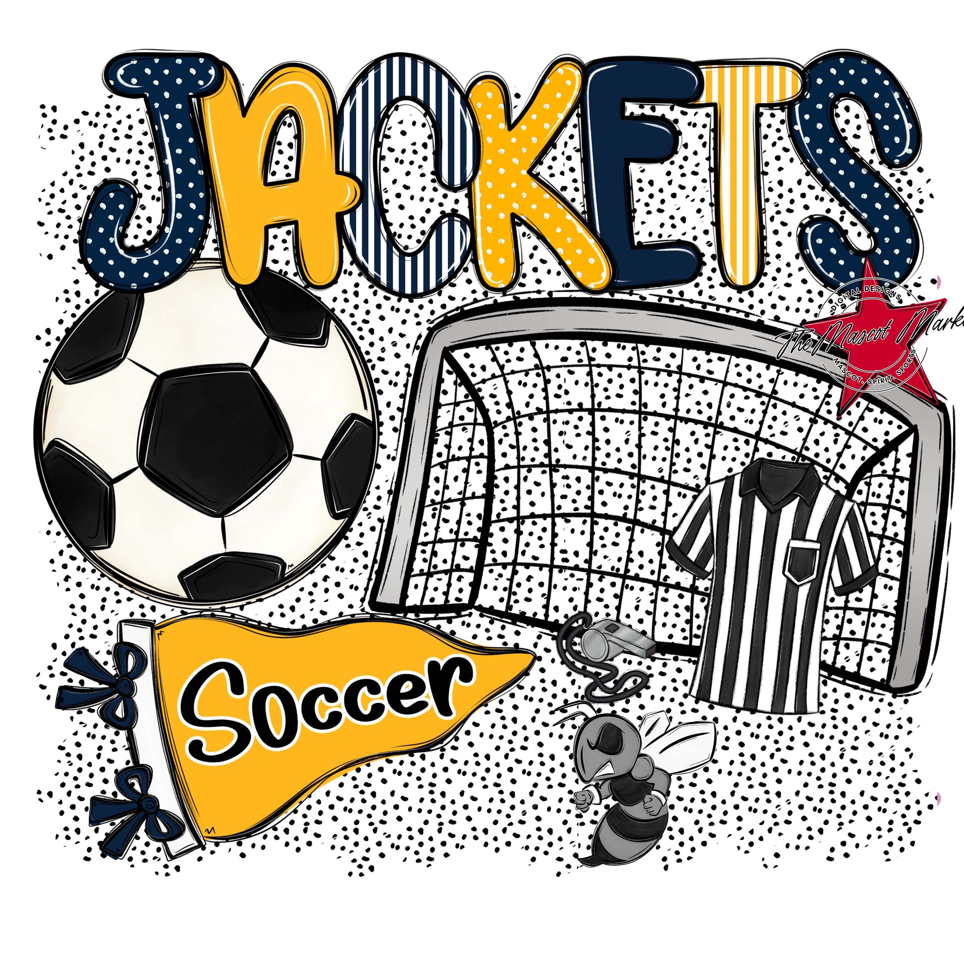 Jackets Soccer Spirit-Navy & Yellow