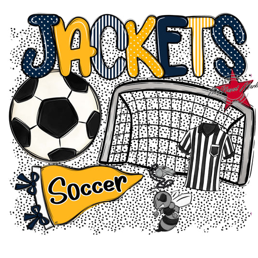 Jackets Soccer Spirit-Navy & Yellow