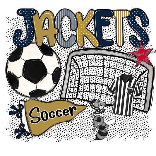 Jackets Soccer Spirit-Navy & Gold
