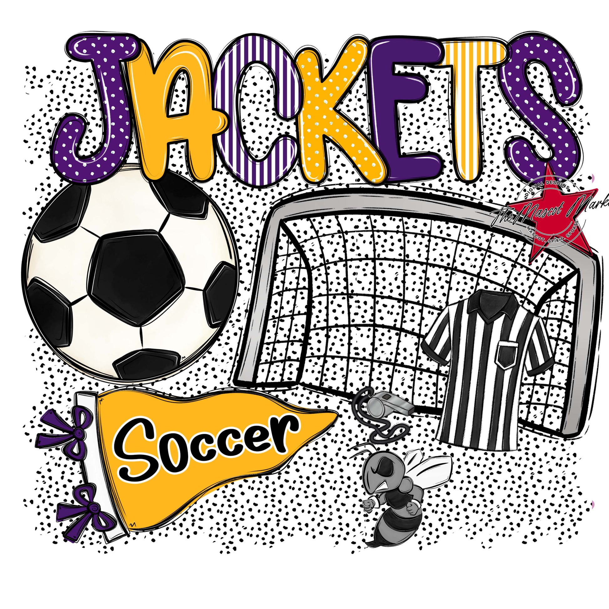 Jackets Soccer Spirit-Purple & Yellow