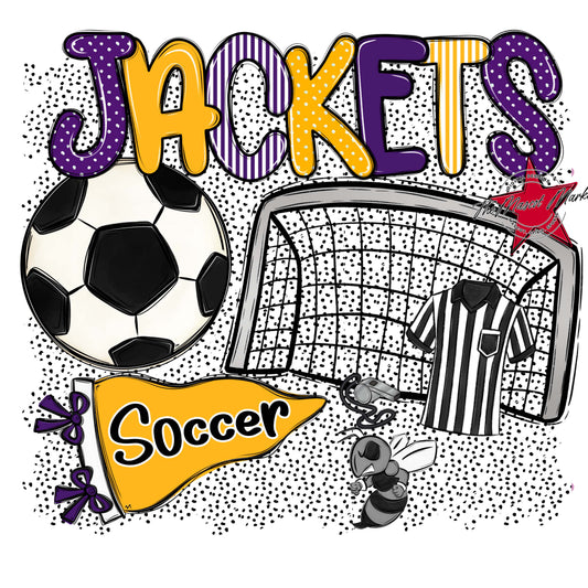 Jackets Soccer Spirit-Purple & Yellow