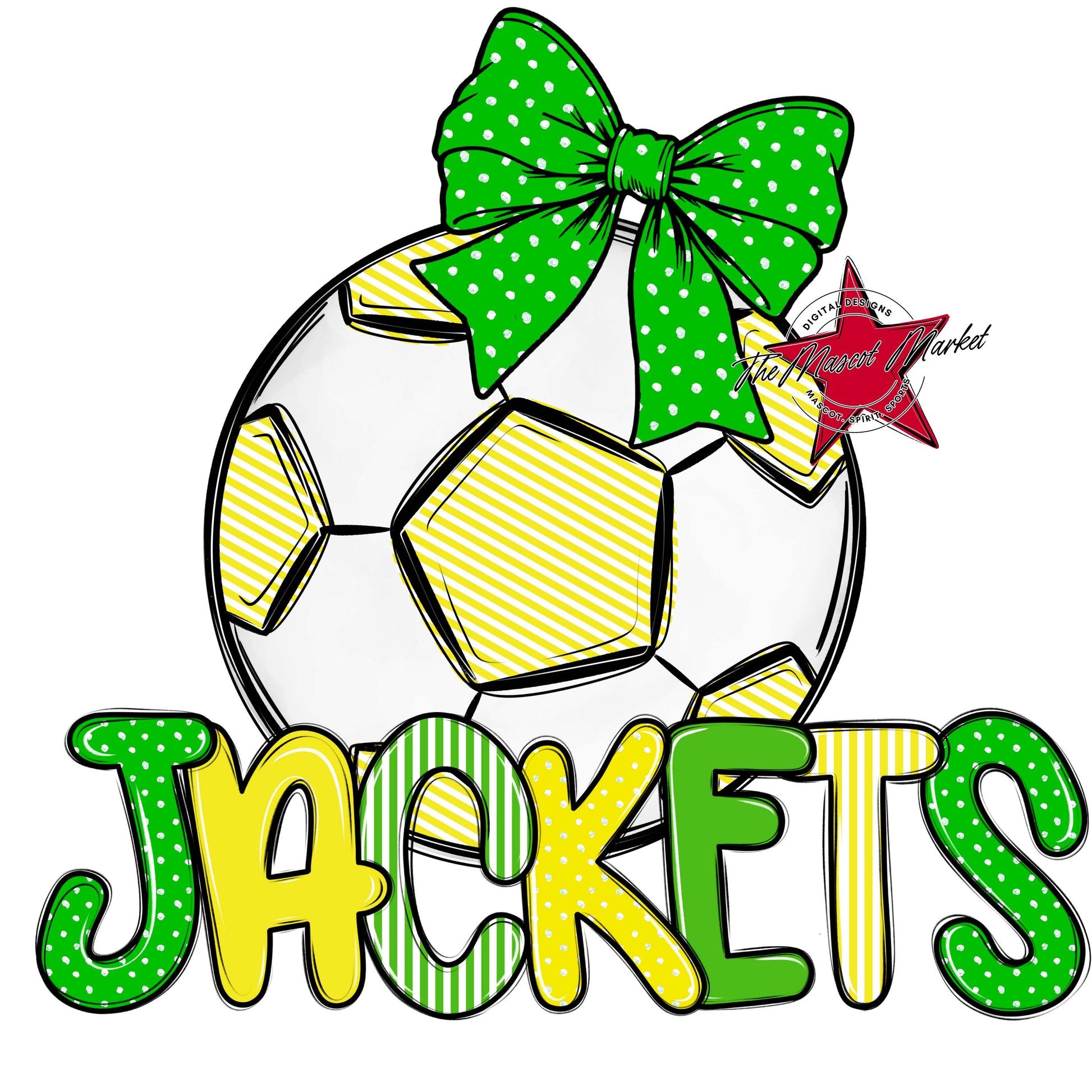 Jackets Soccer Spirit Design-Bright Green & Bright Yellow