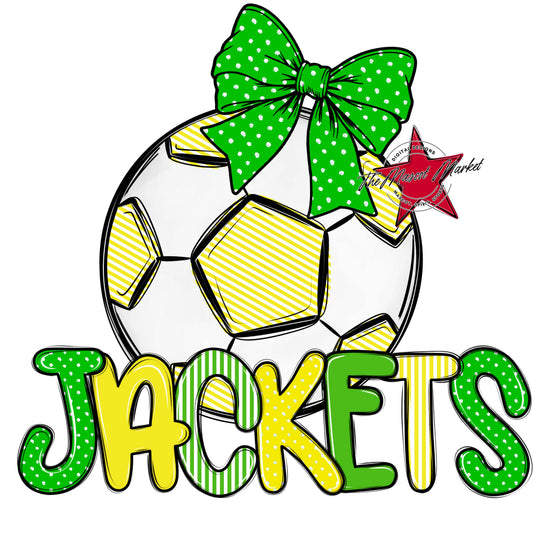 Jackets Soccer Spirit Design-Bright Green & Bright Yellow