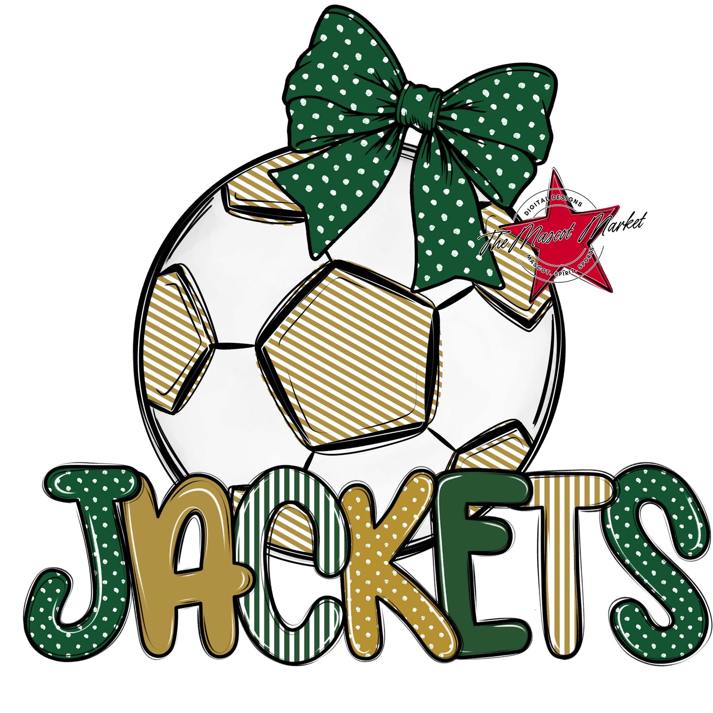 Jackets Soccer Spirit Design-Green & Gold