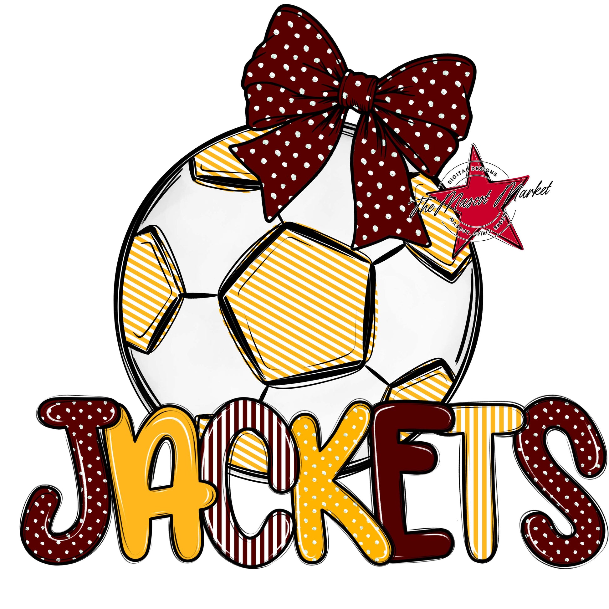 Jackets Soccer Spirit Design-Maroon & Yellow