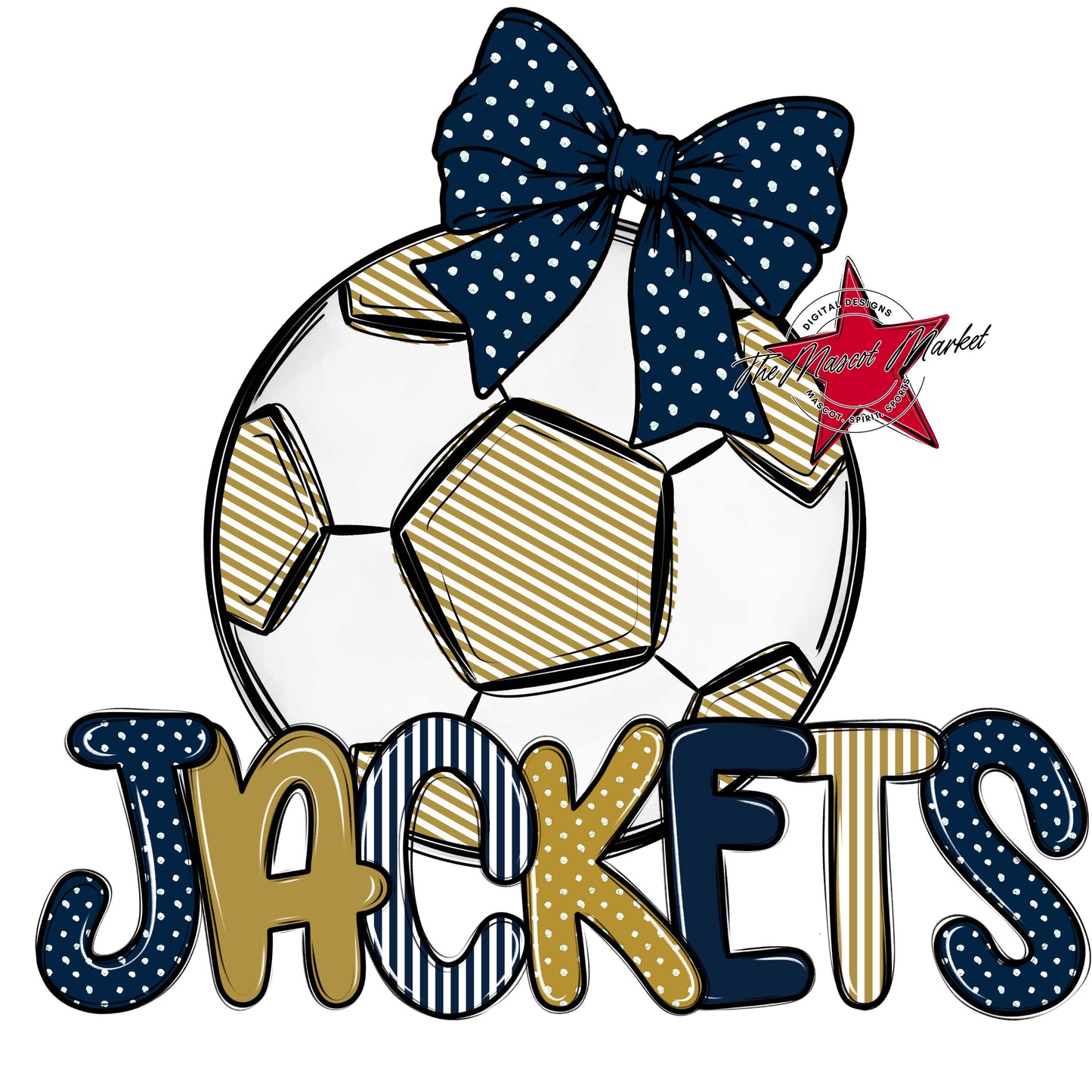 Jackets Soccer Spirit Design-Navy & Gold