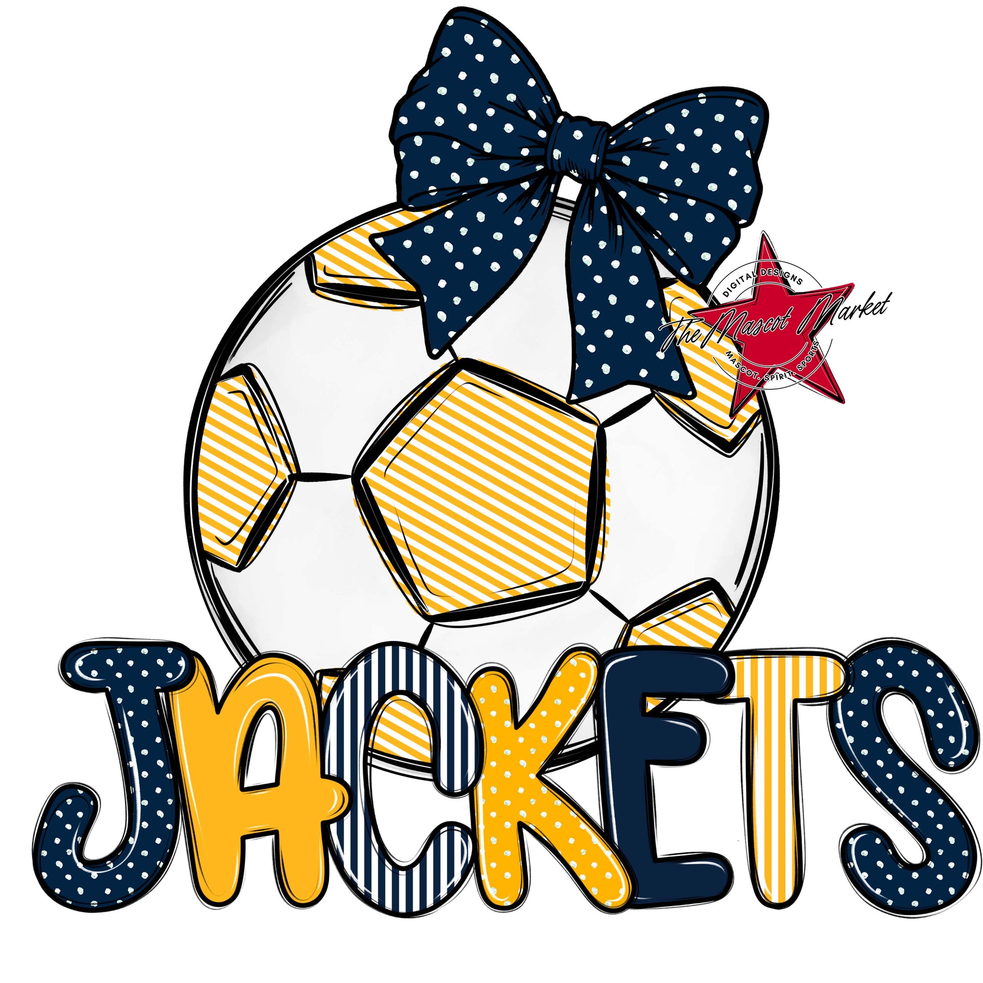 Jackets Soccer Spirit Design-Navy & Yellow
