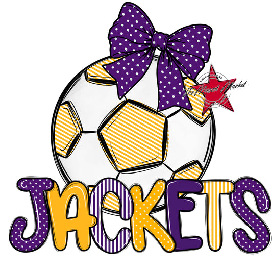 Jackets Soccer Spirit Design-Purple & Yellow