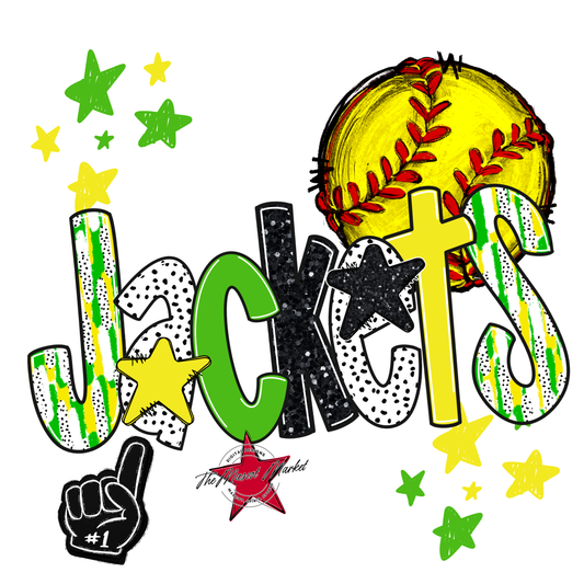 Jackets Softball Scrape-Bright Green-Bright Yellow