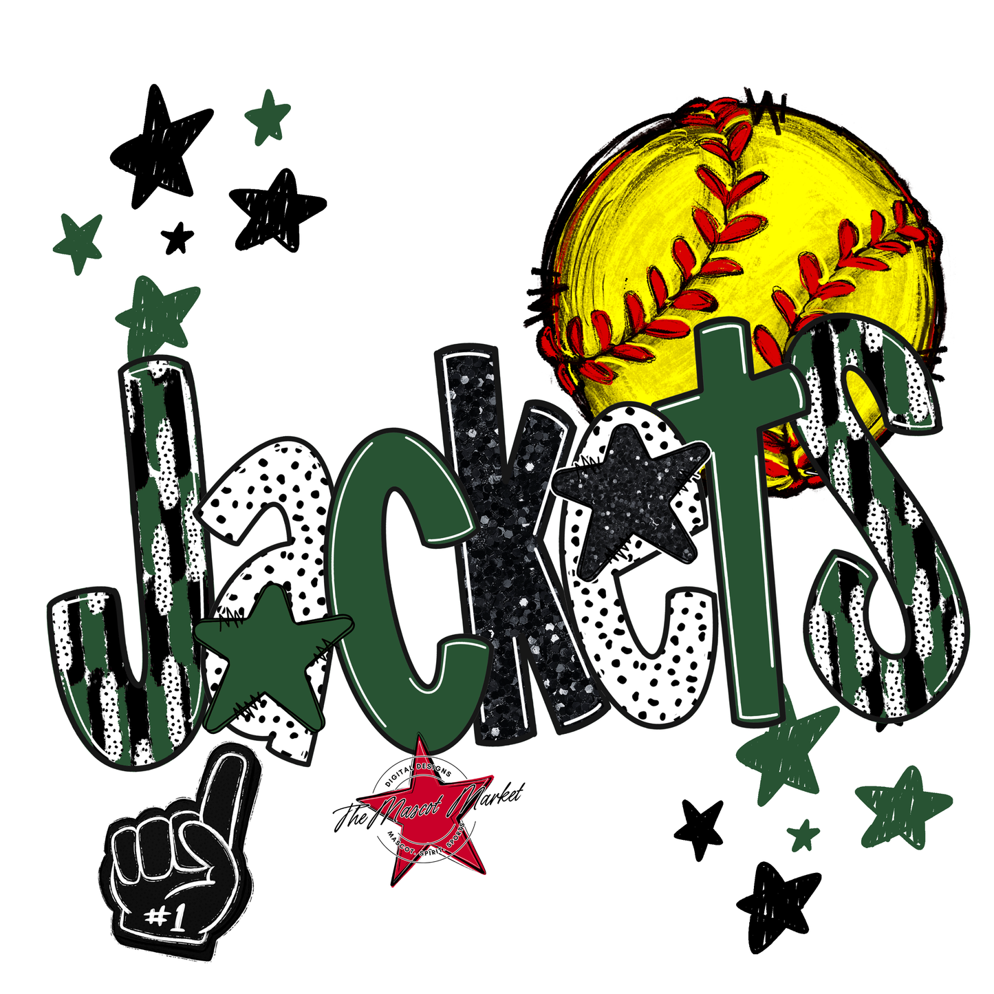 Jackets Softball Scrape-Green