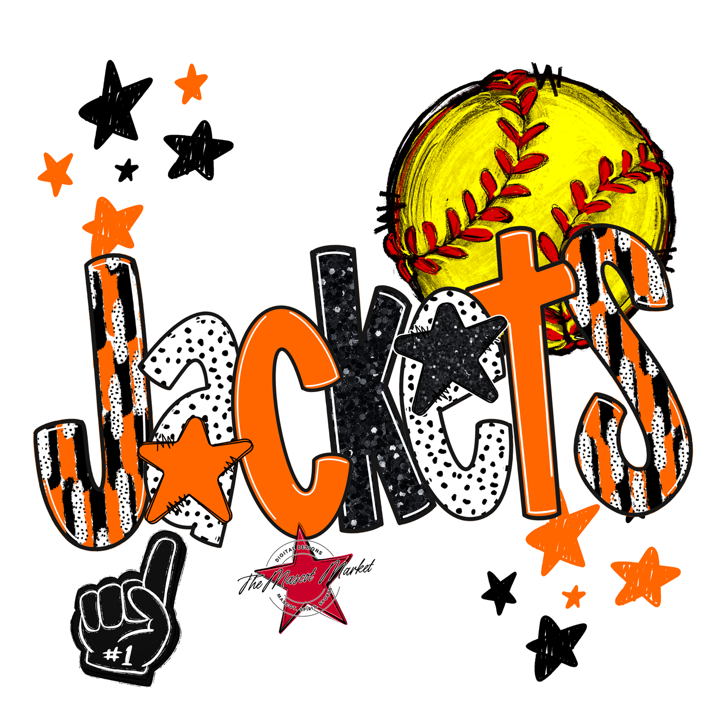 Jackets Softball Scrape-Orange