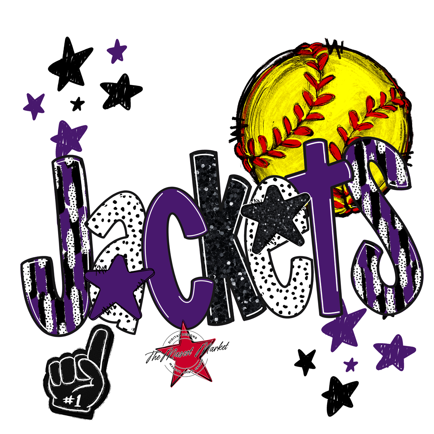 Jackets Softball Scrape-Purple