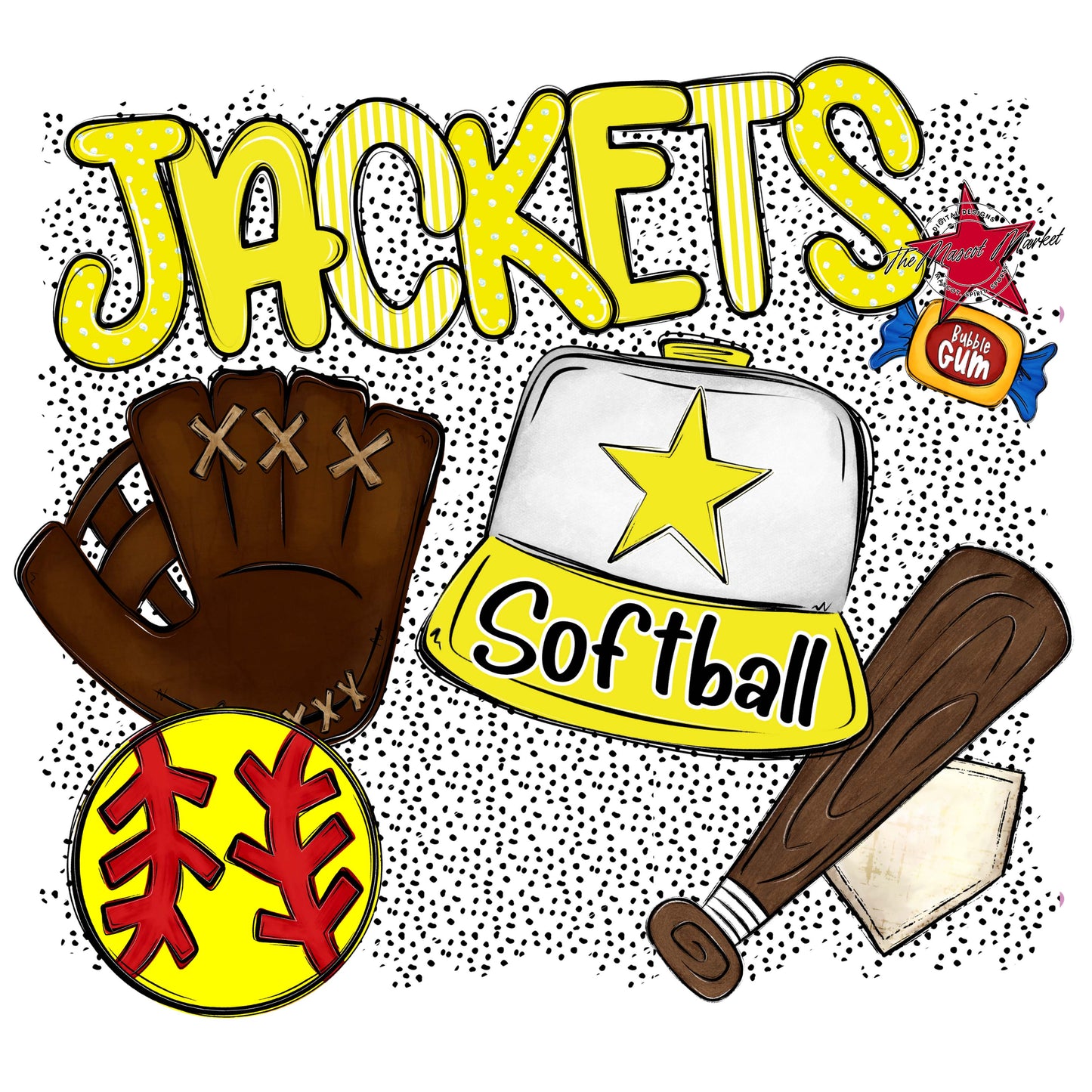 Jackets Softball Spirit-Bright Yellow