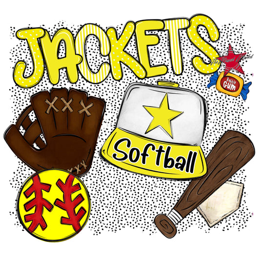 Jackets Softball Spirit-Bright Yellow