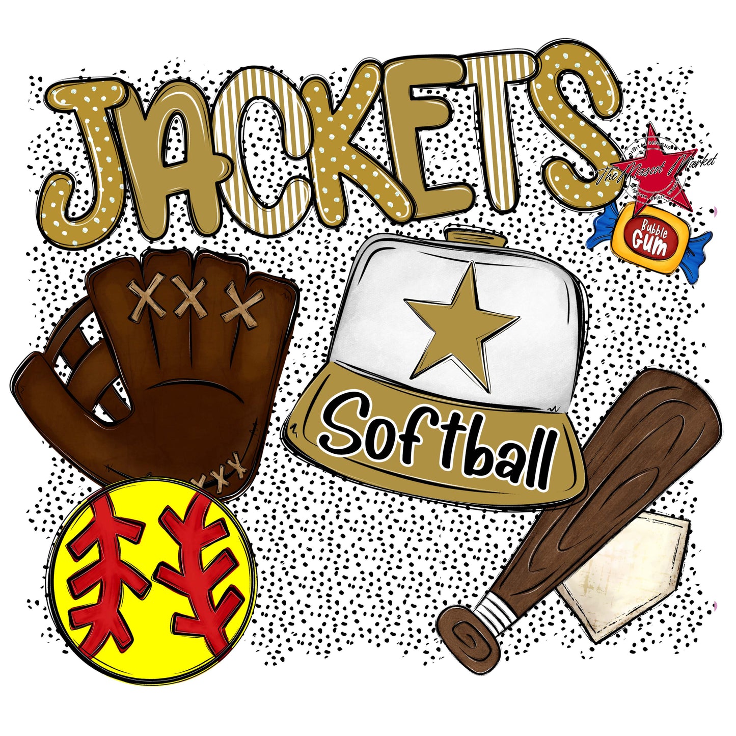 Jackets Softball Spirit-Gold