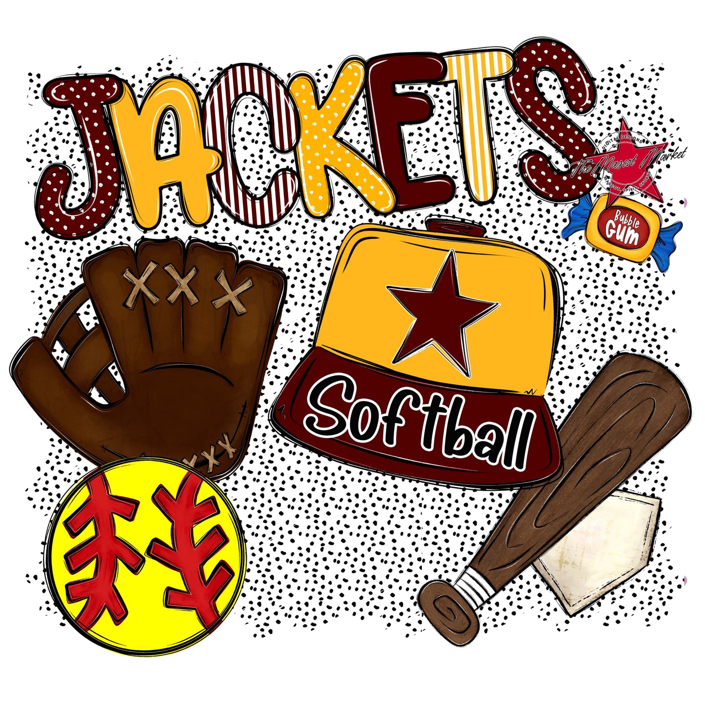 Jackets Softball Spirit-Maroon & Yellow