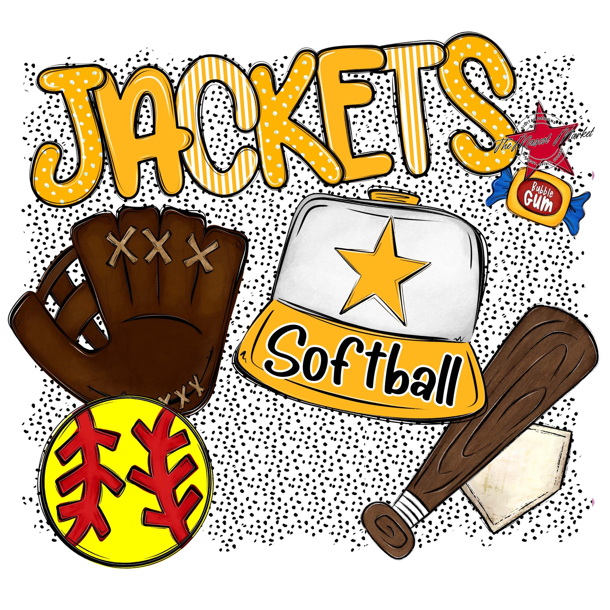 Jackets Softball Spirit-Yellow