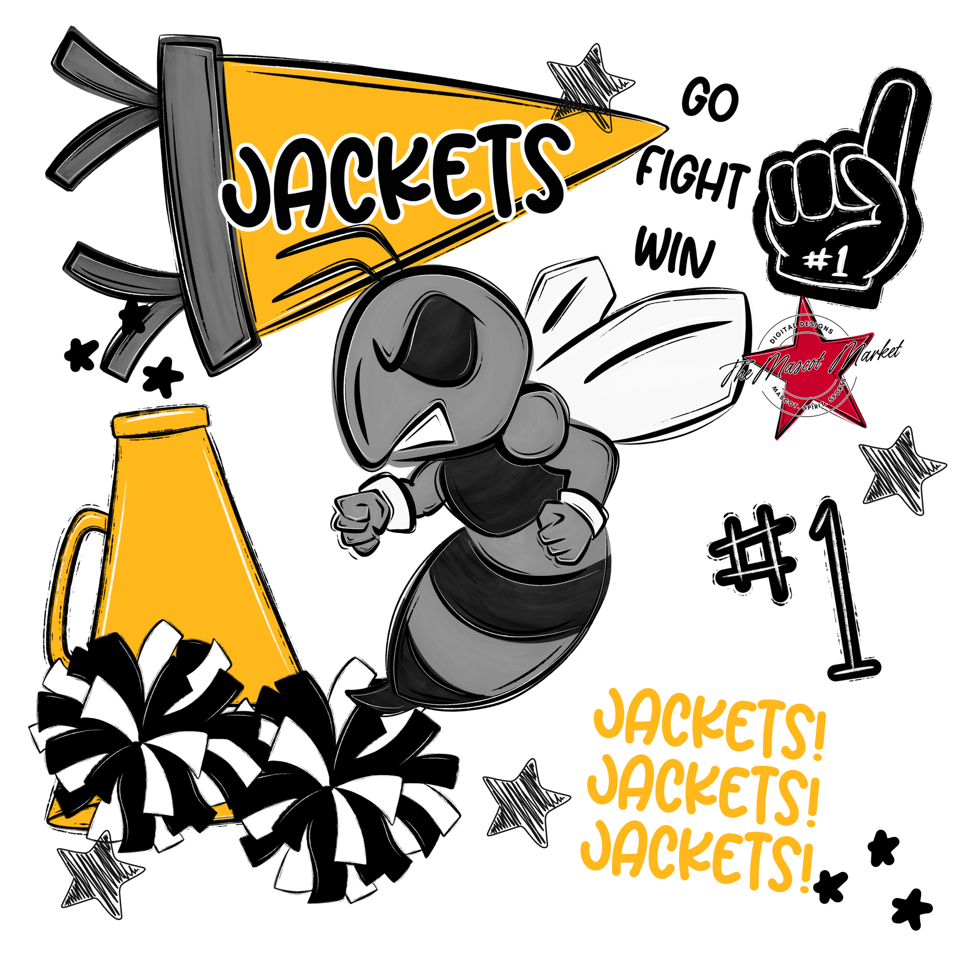 Jackets Spirit Design-Yellow
