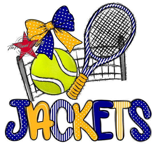 Jackets Tennis Spirit Design-Blue & Yellow
