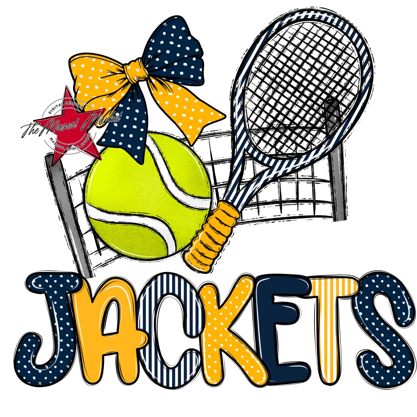 Jackets Tennis Spirit Design-Navy & Yellow