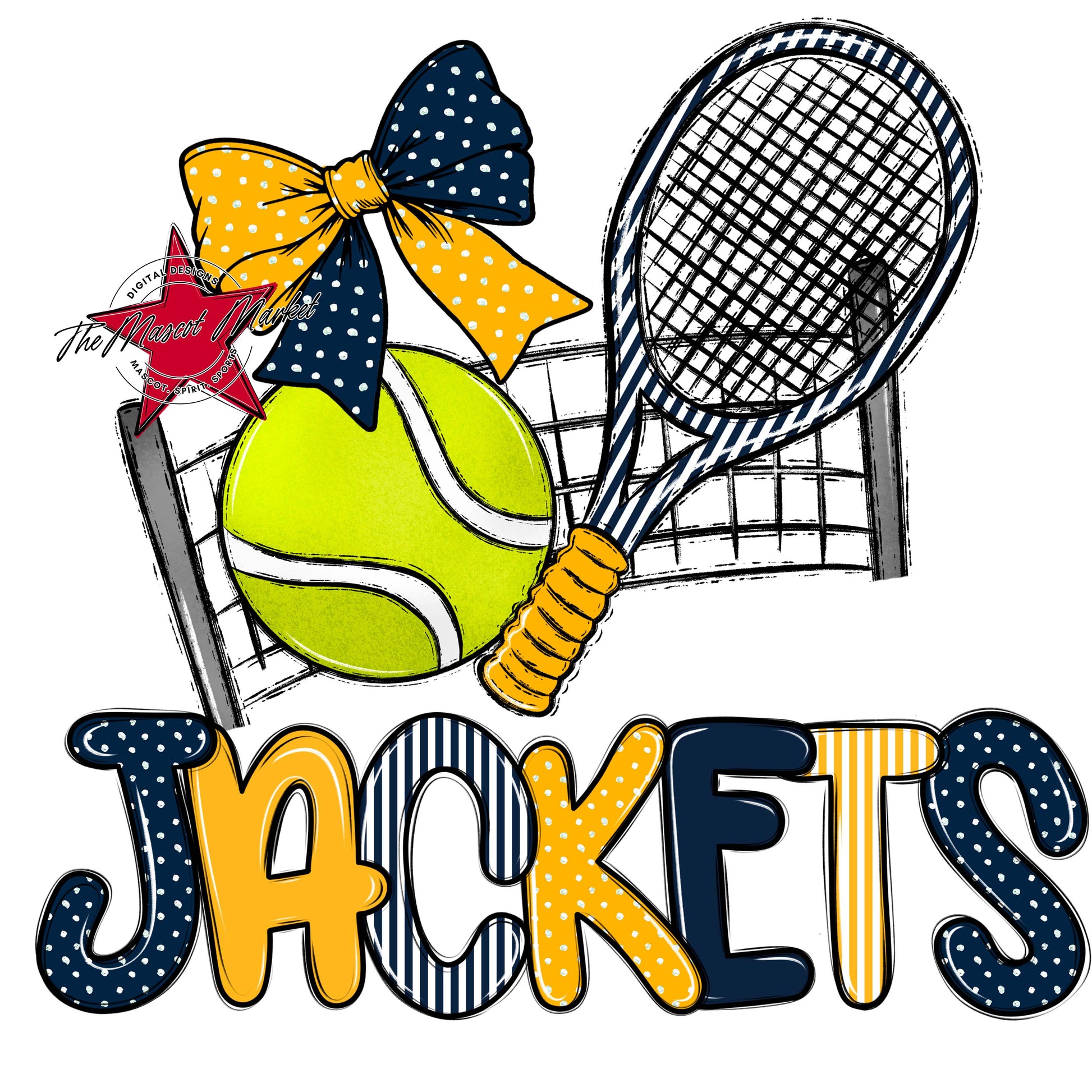Jackets Tennis Spirit Design-Navy & Yellow