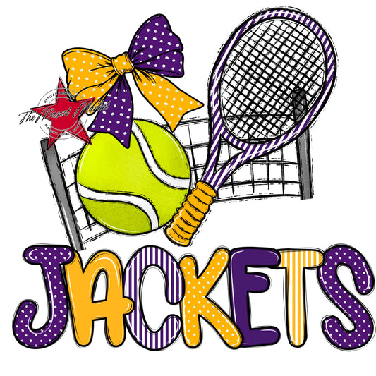 Jackets Tennis Spirit Design-Purple & Yellow