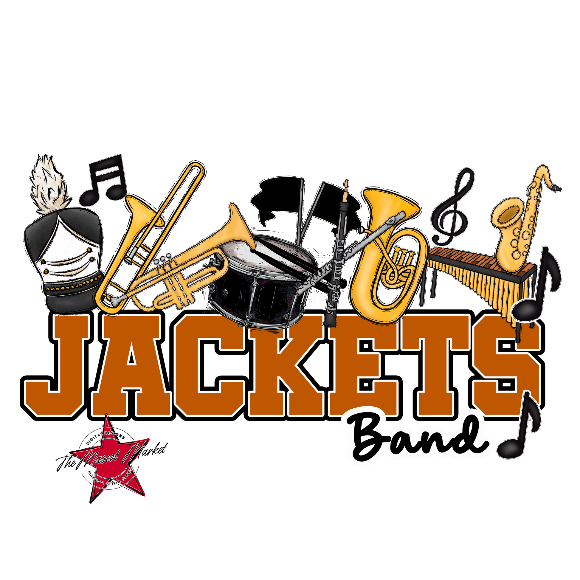 Jackets Varsity Band-Burnt Orange