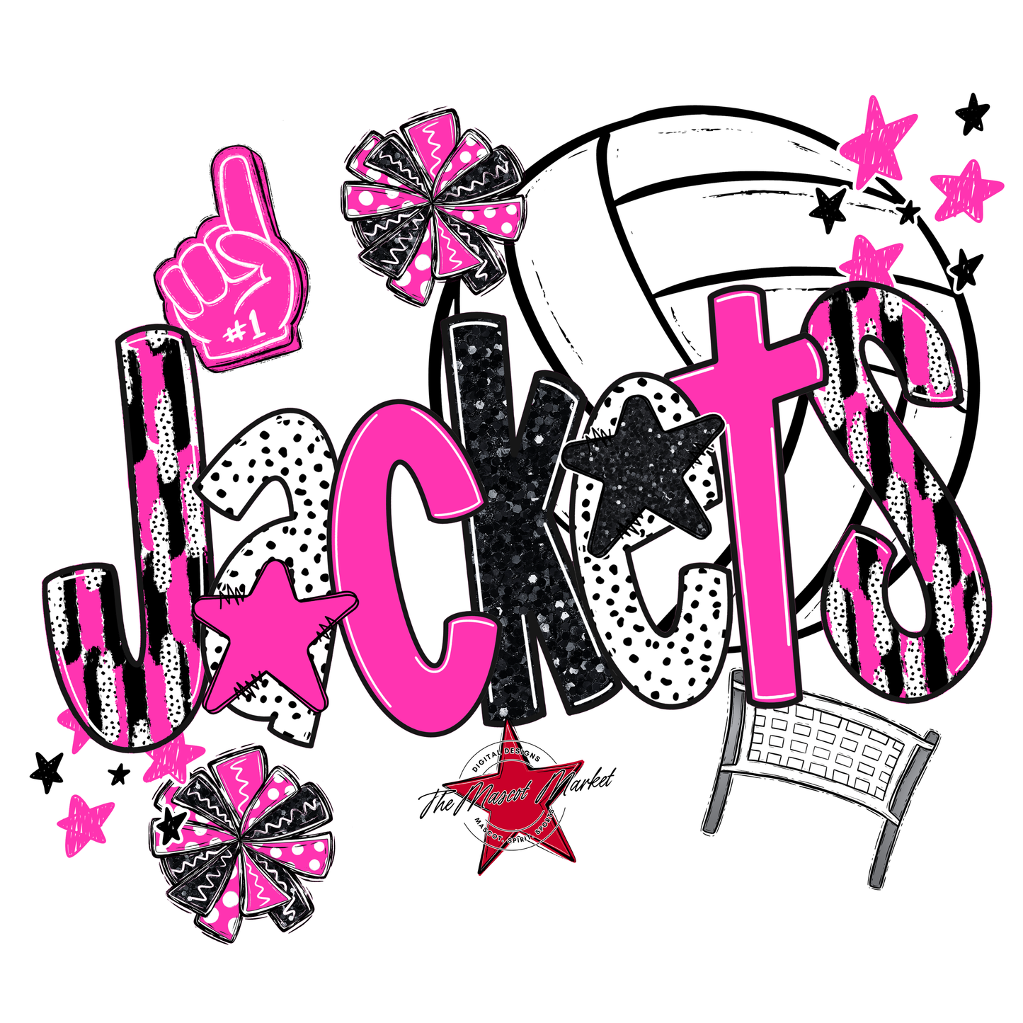 Jackets Volleyball Scrape-Pink