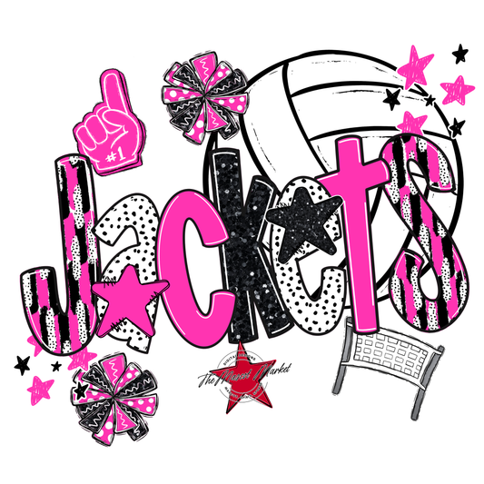 Jackets Volleyball Scrape-Pink