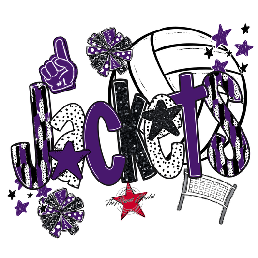 Jackets Volleyball Scrape-Purple