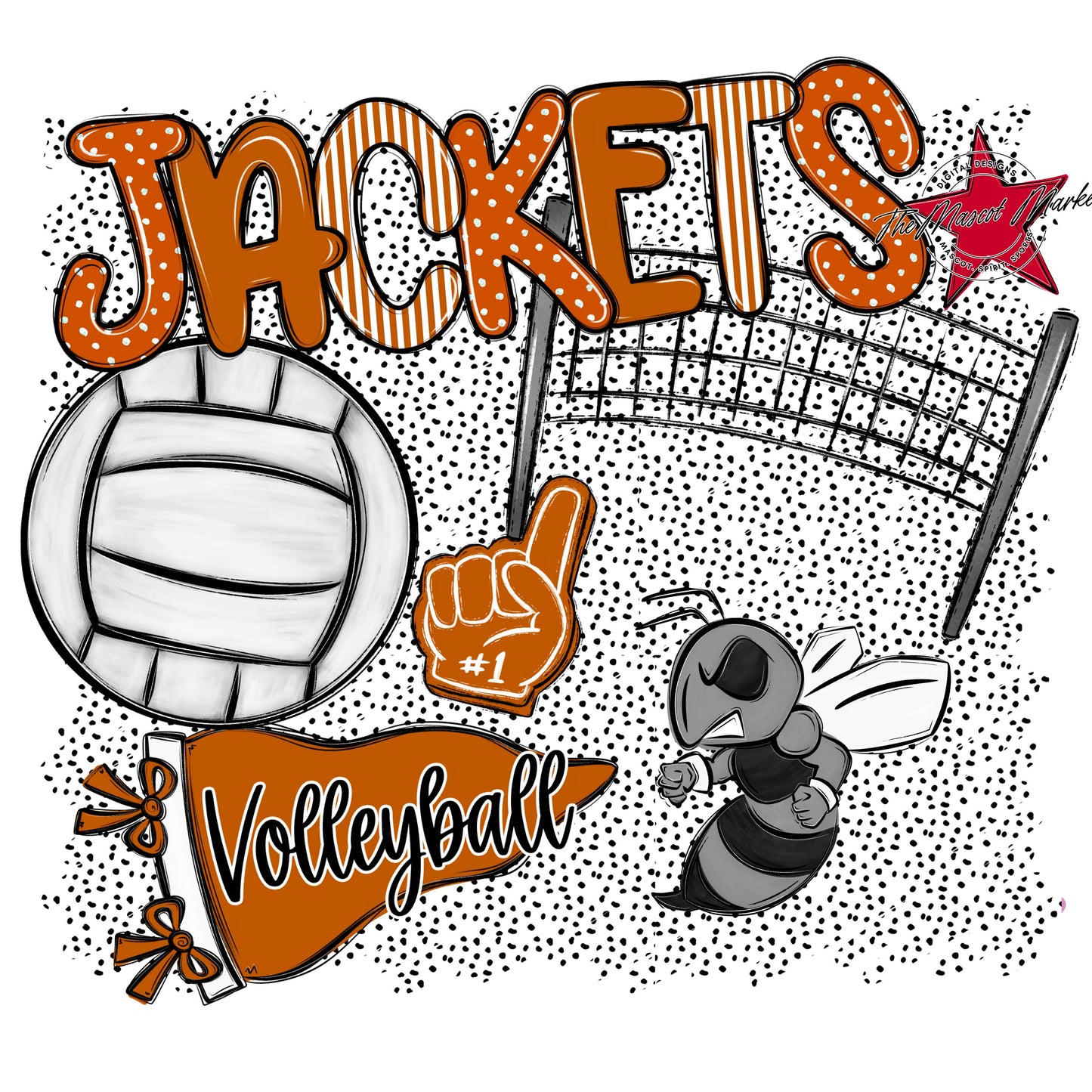 Jackets Volleyball Spirit-Burnt Orange