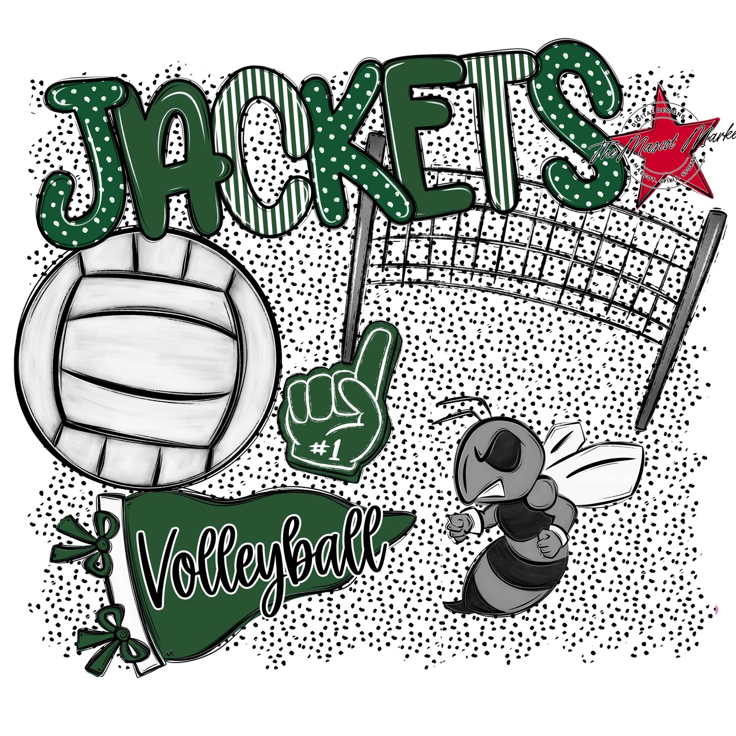 Jackets Volleyball Spirit-Green
