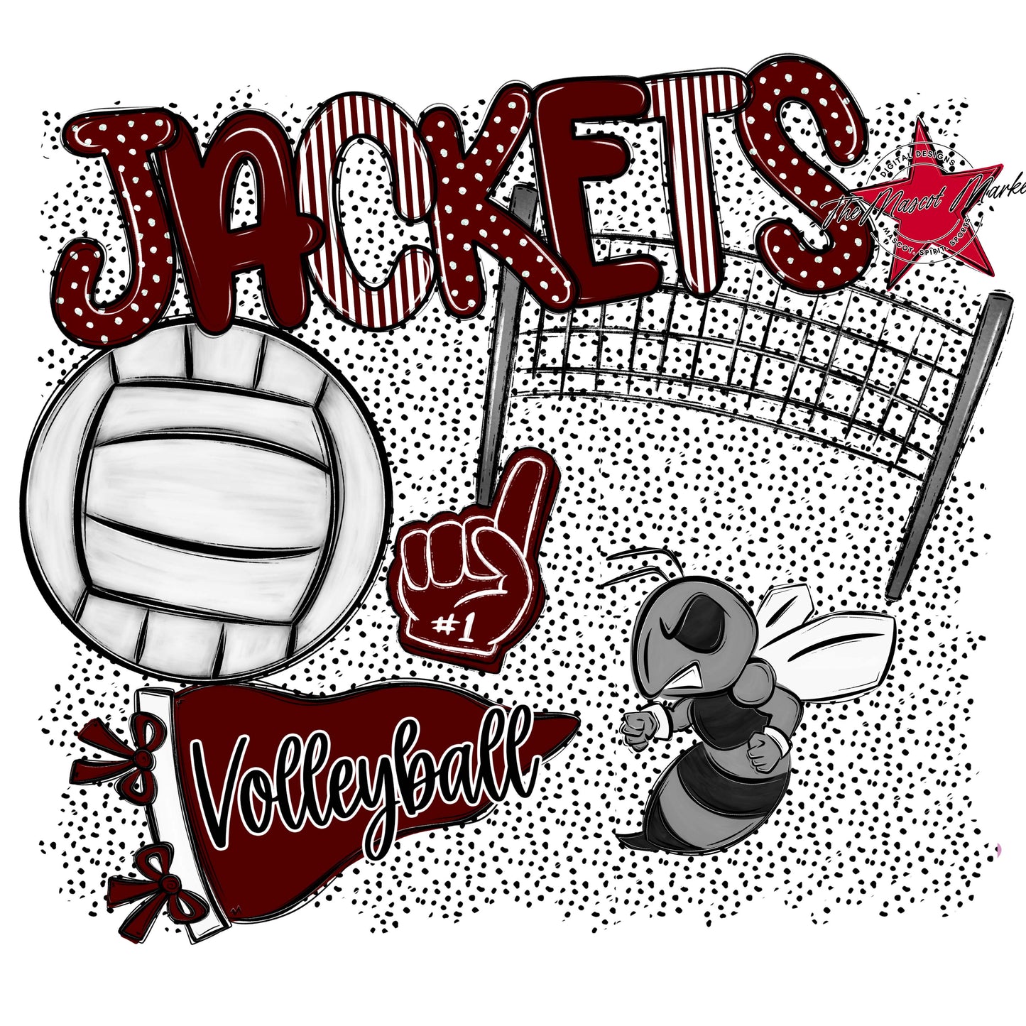 Jackets Volleyball Spirit-Maroon