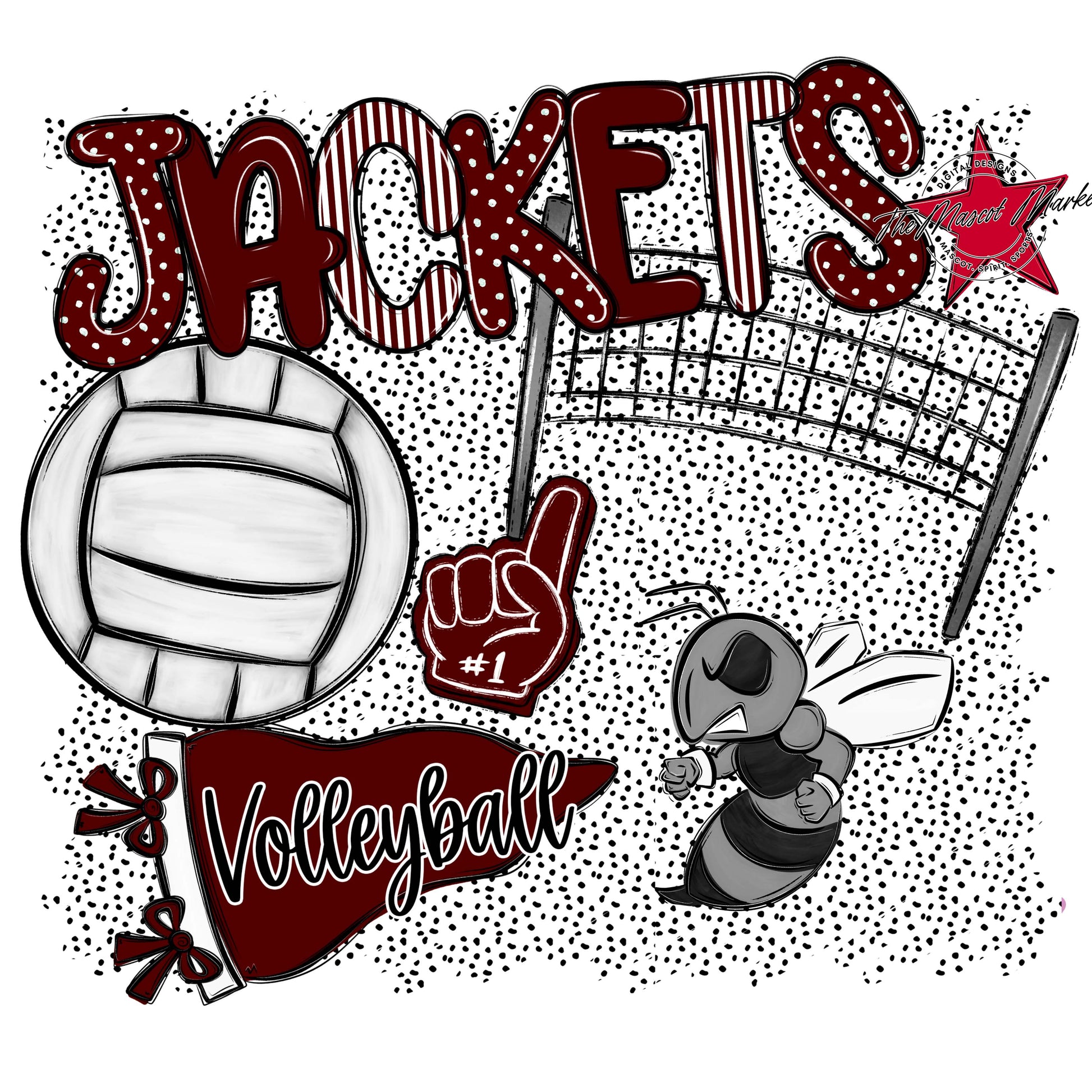 Jackets Volleyball Spirit-Maroon