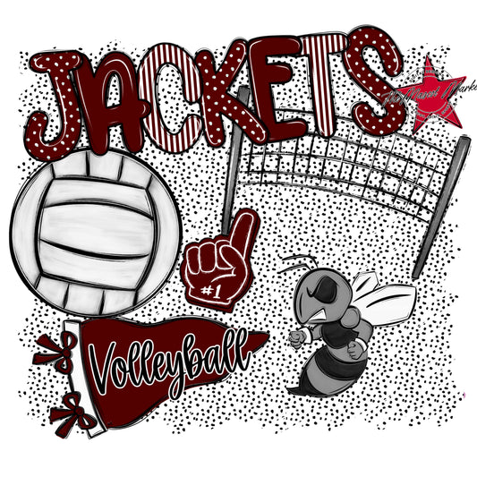 Jackets Volleyball Spirit-Maroon