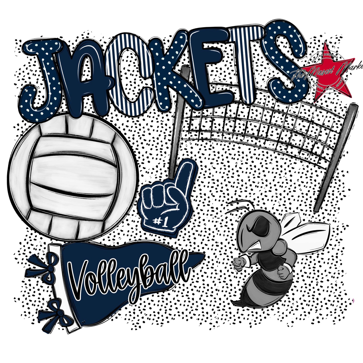 Jackets Volleyball Spirit-Navy