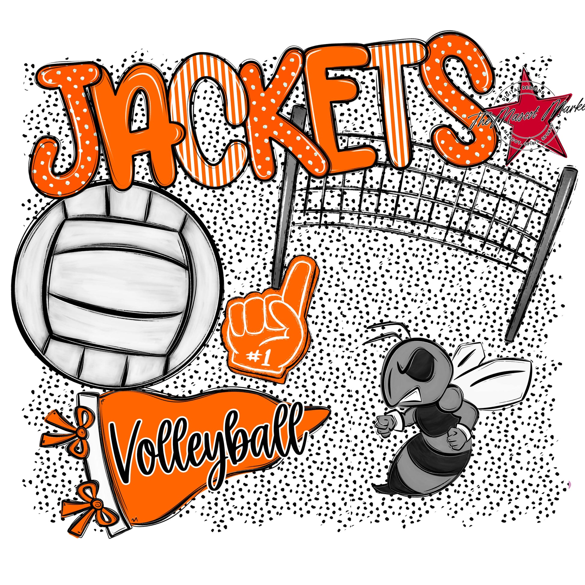 Jackets Volleyball Spirit-Orange