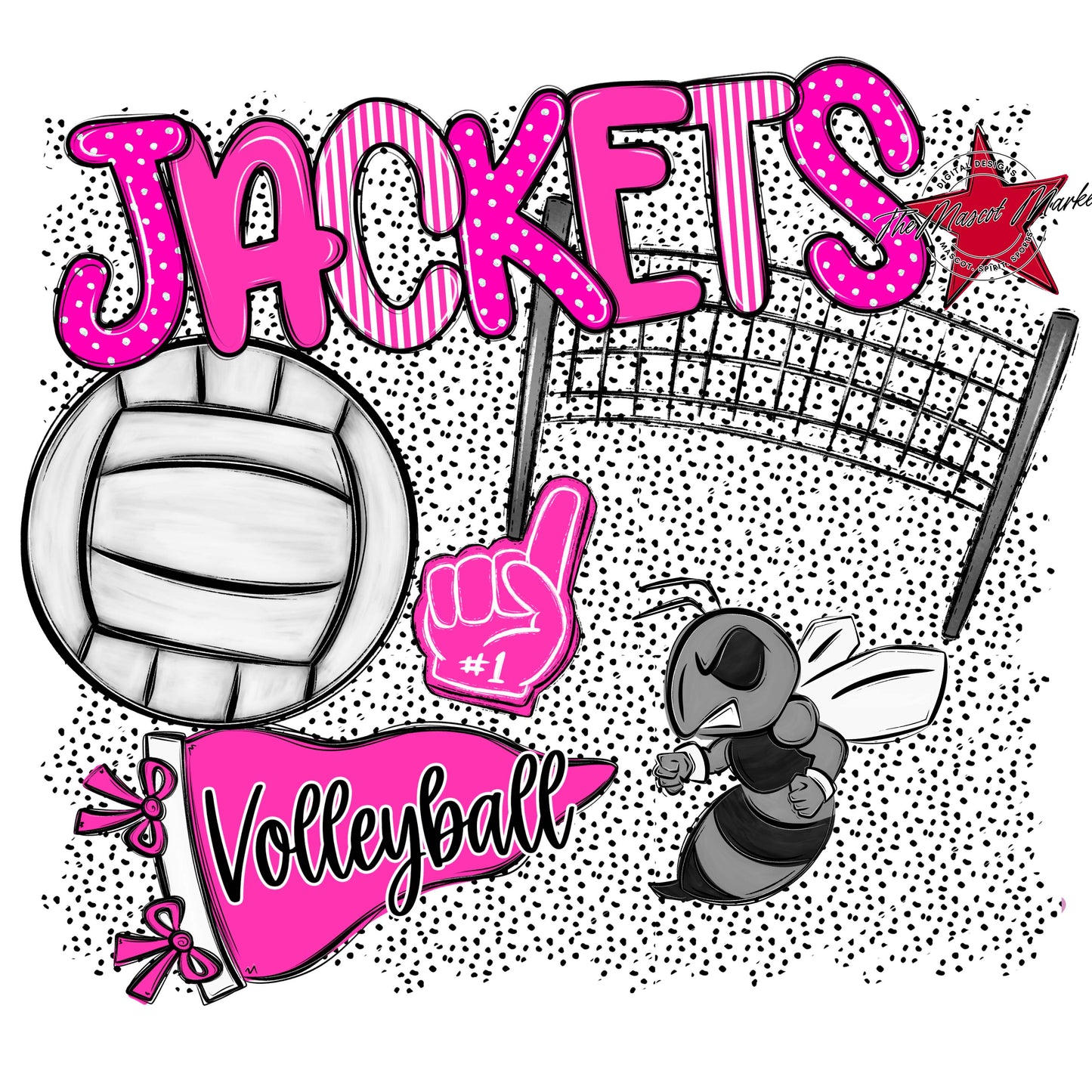 Jackets Volleyball Spirit-Pink