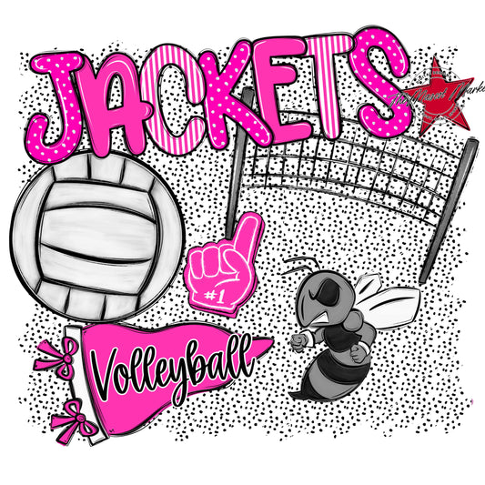 Jackets Volleyball Spirit-Pink