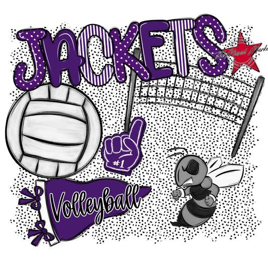 Jackets Volleyball Spirit-Purple