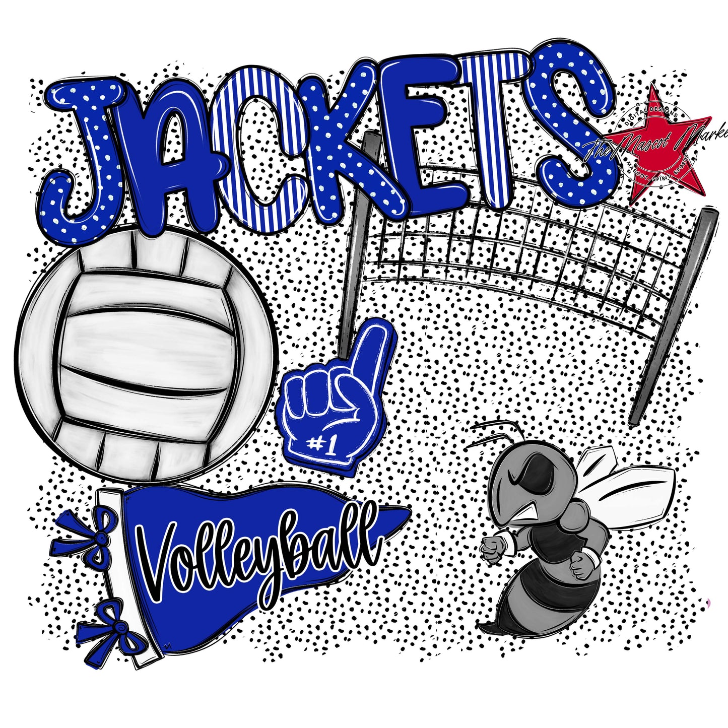 Jackets Volleyball Spirit-Royal Blue