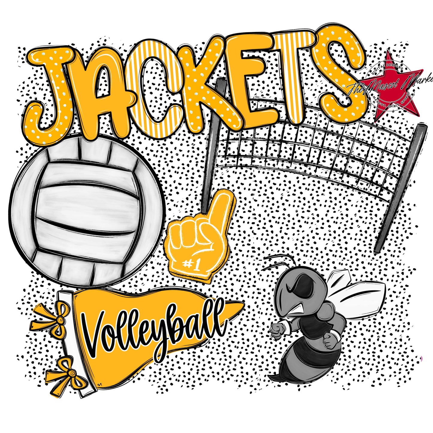 Jackets Volleyball Spirit-Yellow