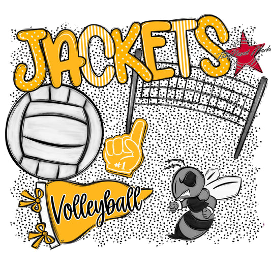 Jackets Volleyball Spirit-Yellow