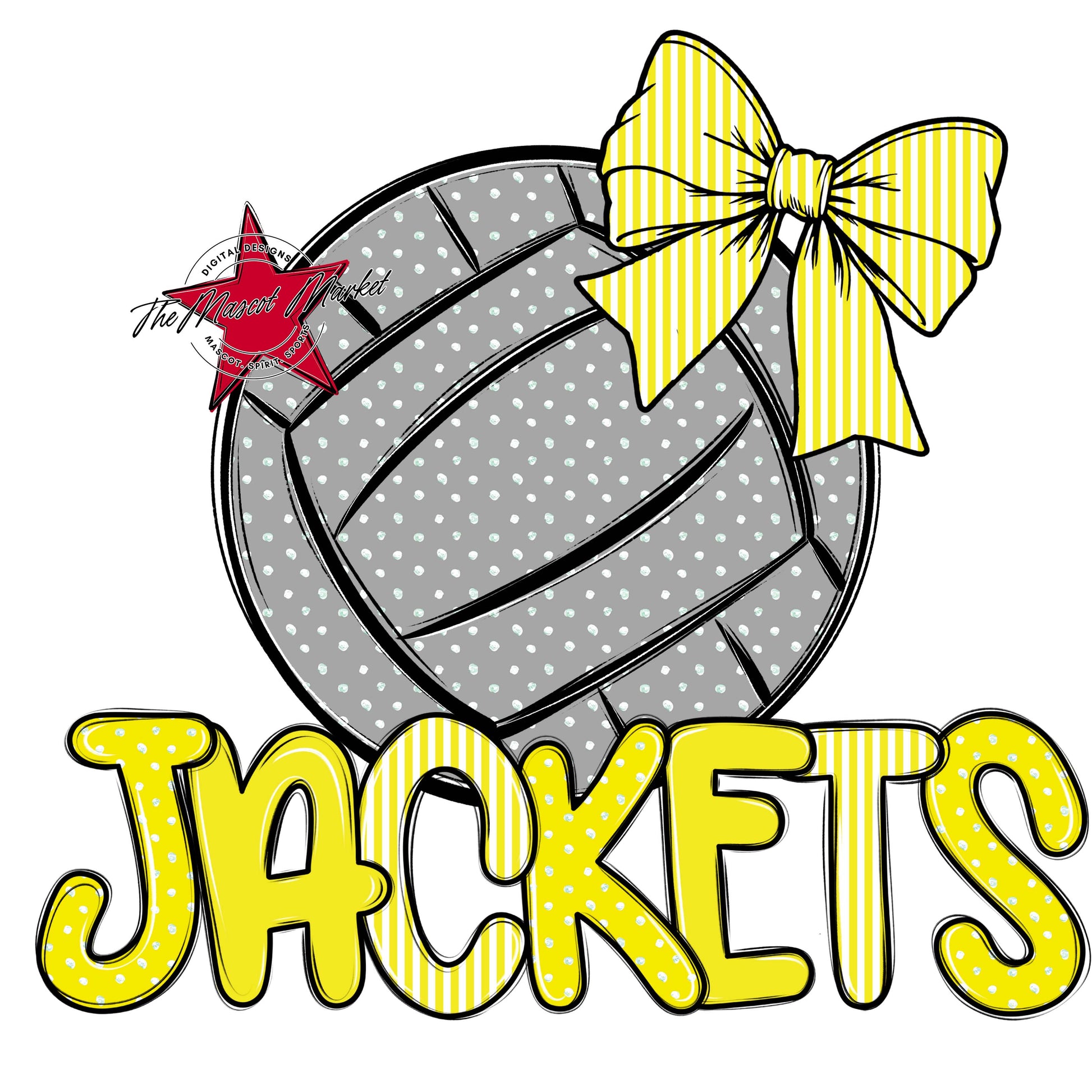 Jackets Volleyball Spirit Design-Bright Yellow
